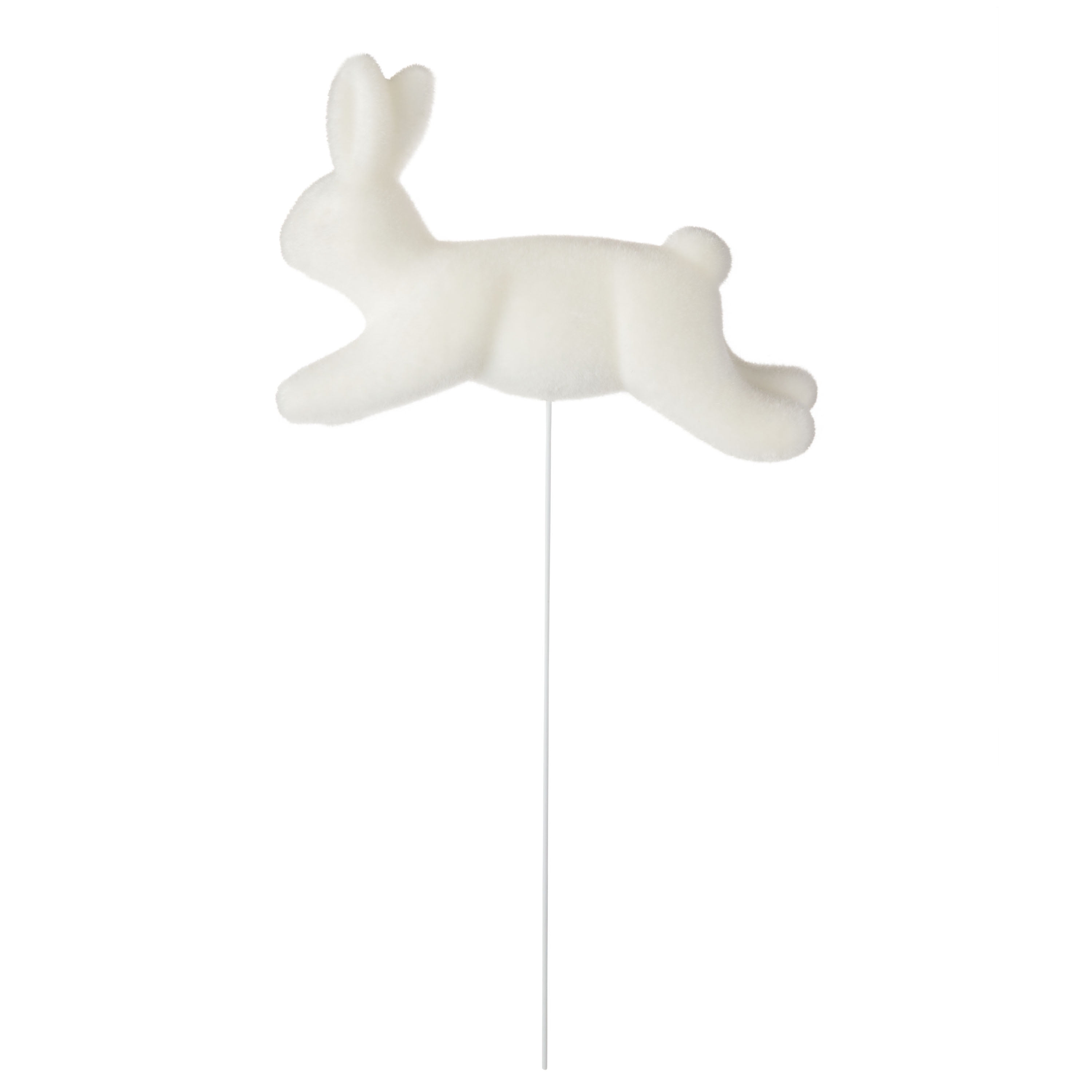 Easter Cream Flocked Bunny Decorative Pick, by Way To Celebrate