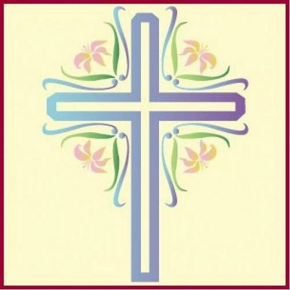 Easter Cross 2 Stencil - Stencils for Painting Reusable Plastic Mylar Drawing Templates DIY Ornaments Craft for Decoration Art Drawing Spring - The Artful Stencil