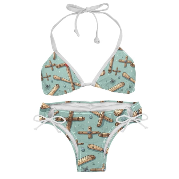 Easter Cross Detachable Sponge Adjustable Strap Bikini Set Two-Pack Swimsuit Women Swimwear