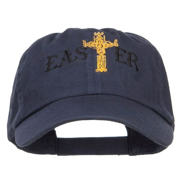 Easter Cross Embroidered Low Cap - Navy OSFM