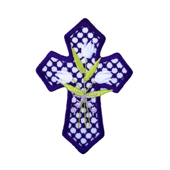 Easter Cross Embroidered Sew/Iron On Patch
