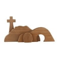 Easter Cross Figurine Wooden Jesus Empty Tomb Statue Home Decor