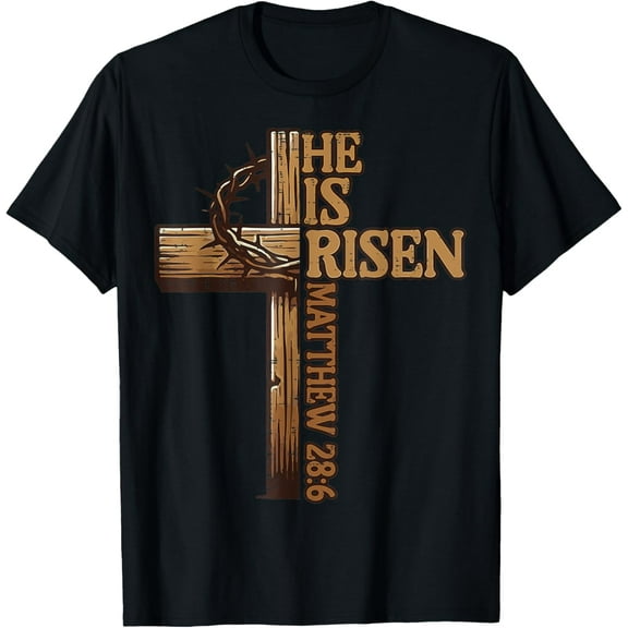 Easter Cross He Is Risen Jesus Christian Men Women Kid Youth T-Shirt TShirt