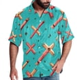 thumbnail image 1 of Easter Cross Men's Casual Hawaiian Shirts, Printed Button Down Short Sleeve Summer Beach Tops with Spread Collar - Unisex, 1 of 6