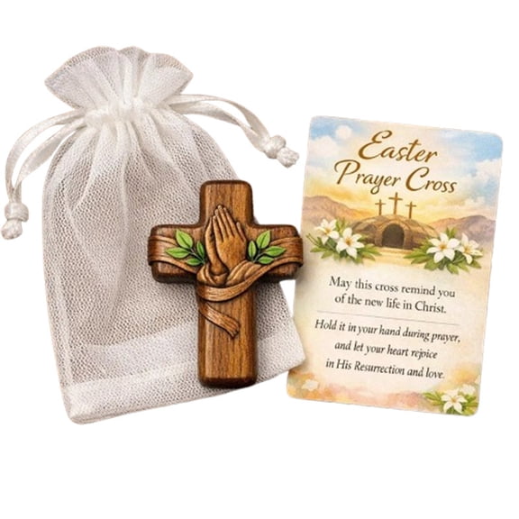Easter Cross Ornament and Greeting Card Set, Religious Keepsake for Prayer and Reflection