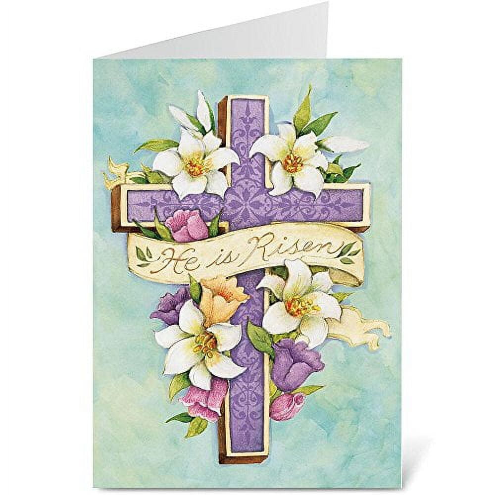 Easter Cross Religious Greeting Cards Set of 8 Large 5" x 7