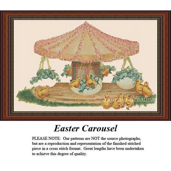 Easter Cross Stitch Pattern | Easter Carousel (Pattern Only, You Provide The Floss and Fabric)