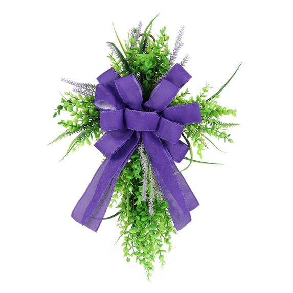 Easter Cross Wreath 22 * 14 inch Door Hanging Decoration Artificial Bouquet Garland for Front Door Decor