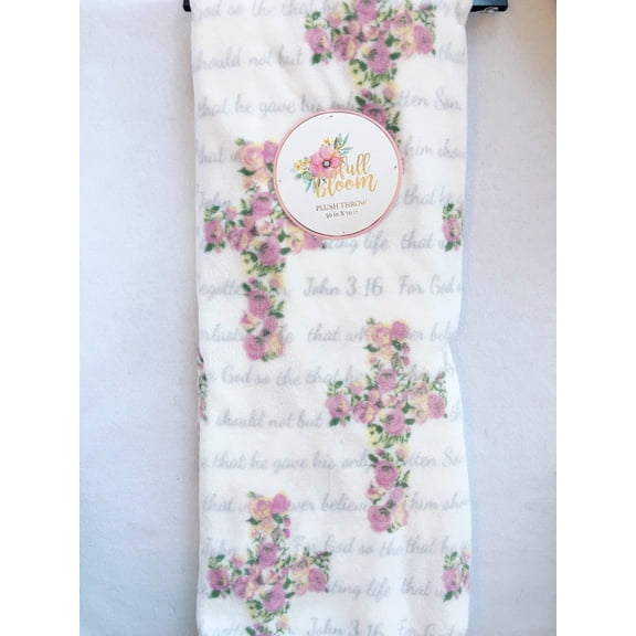 Easter Cross with John 3.16 Bible Verse Blanket Throw