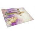 thumbnail image 1 of Easter Cross with Praying Hands Glass Cutting Board Large, 1 of 2