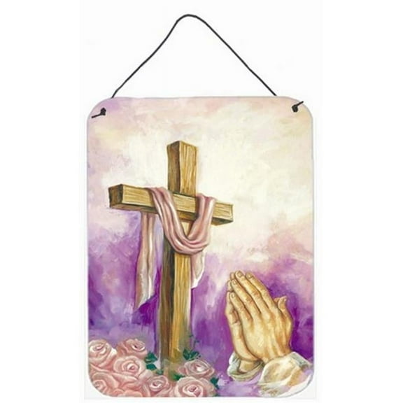 Easter Cross with Praying Hands Wall or Door Hanging Prints