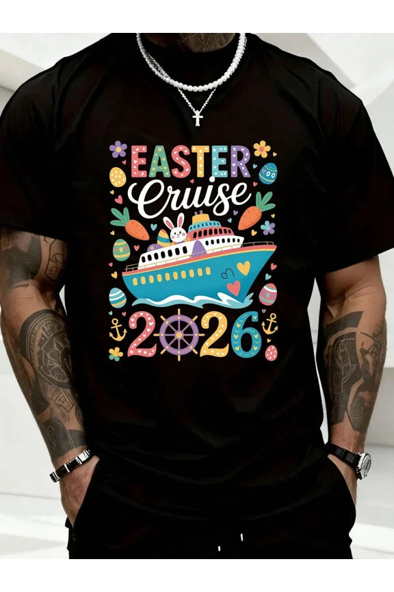 Easter Cruise 2026 Shirt Easter Egg Boat Design For Spring Holiday Celebration Fun Travel Theme T-Shirt For Men And Women