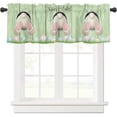 thumbnail image 1 of Easter Curtain Valance for Windows/Living Room/Kitchen/Bathroom/Farmhouse, Easter Eggs Bunny Green Welcome Spring Short Rod Pocket Tier Curtain Window Treatment Decorations, 1 Panel 54x18, 1 of 5
