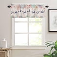 thumbnail image 1 of Easter Curtain Valances for Windows, Colorful Flowers Print Rabbits Eggs Linen Texture Rod Pocket Valance Window Treatments Short Curtains for Kitchen Bathroom Living Room, 1 of 6