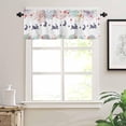 thumbnail image 1 of Easter Curtain Valances for Windows, Colorful Flowers Print Rabbits Eggs White Rod Pocket Valance Window Treatments Short Curtains for Kitchen Bathroom Living Room, 1 of 6