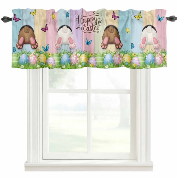 Easter Curtain Valances for Windows, Kitchen Valance Window Treatment ...