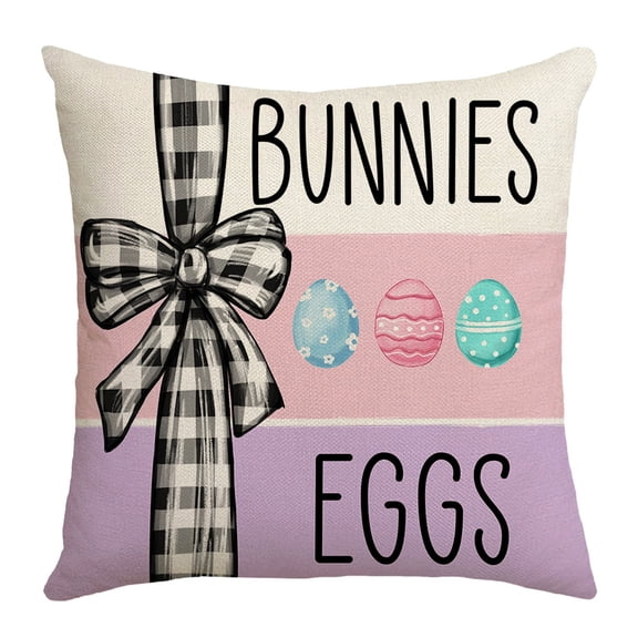 Easter Cushion Cover 18X18 Inch Double Sided Print - Winter Holiday Themed, Zipper Closure, Machine Washable Fabric - For Sofa, Chair, Bed, Car, Indoor Outdoor Decoration