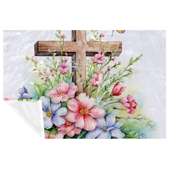 Easter Custom Microfiber Throw Blanket - Soft and Warm Printed Lightweight Blanket for Sofa, Bed, Couch, Office, and Camping