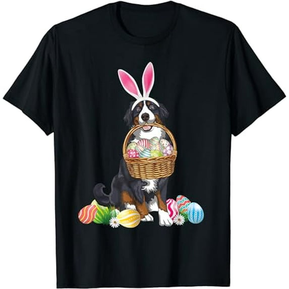Easter Cute Bernese Mountain Dog Lover Bunny Eggs Easter T-Shirt