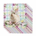 thumbnail image 1 of Easter Cute Bunny Cloth Napkins, Eggs Spring Daisy Flowers Colorful Striped Washable and Reusable Dinner Napkins Set of 6, Table Napkin for Kitchen Party Birthday Wedding Hotel Housewarming 20"x20", 1 of 9