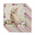 thumbnail image 1 of Easter Cute Bunny Cloth Napkins, Eggs Spring Daisy Flowers Vintage Washable and Reusable Dinner Napkins Set of 6, Table Napkin for Kitchen Party Birthday Wedding Hotel Housewarming 20"x20", 1 of 9
