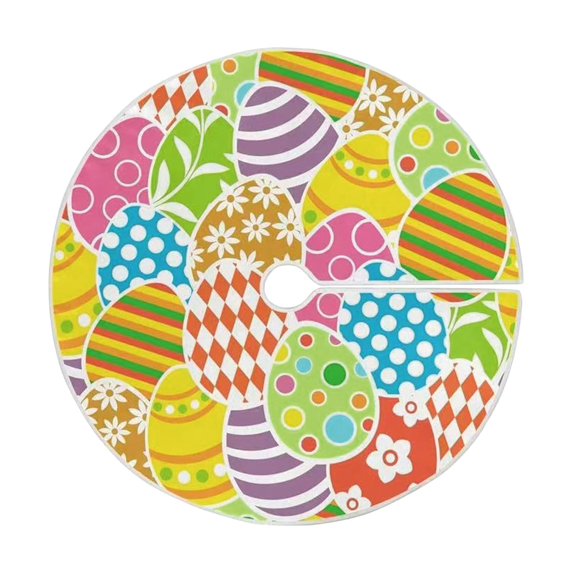 Easter Cute Bunny Egg Spring Tree Skirt Spring Festive Atmosphere Easter Family Gathering Easter Party Tree Skirt (90cm) 90cm home decor