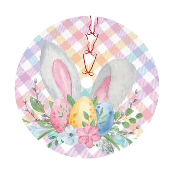 Easter Cute Bunny Egg Spring Tree Skirt Spring Festive Atmosphere Easter Family Gathering Easter Party Tree Skirt (90cm) 90cm home decor