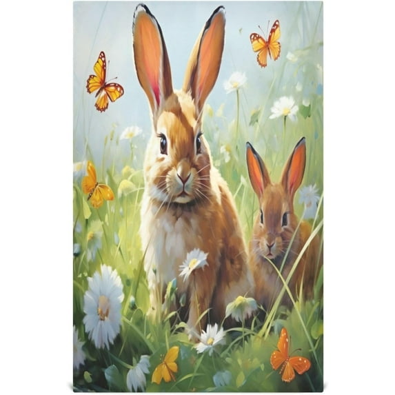 Easter Cute Rabbit Kitchen Dish Towel Set,Drying Kitchen Towels Tea Towels Gift Set for Drying Cleaning Cooking Baking 4Pcs Wash cloth