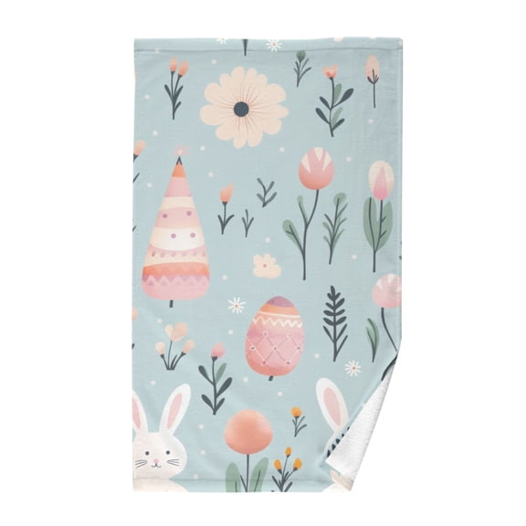 Easter Cute Rabbits Eggs Cotton Face Towels Soft Hand Towel Absorbent Bathroom Towel for Kitchen Hotel Decoration