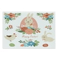thumbnail image 1 of Easter Cutting Board, Cartoonish Happy Bunny Chicken Rabbit with Flowers and Carrot Pastel Toned Print, Decorative Tempered Glass Cutting and Serving Board, in 3 Sizes, by Ambesonne, 1 of 5