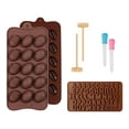 thumbnail image 1 of Easter DIY Chocolate Candle Making Kit - Food Grade Silicone Molds for Chewing, Fudge, Jelly, Ice Cream, Crafts - Includes Pen and Hammer Tools(Brown,7Pcs), 1 of 5