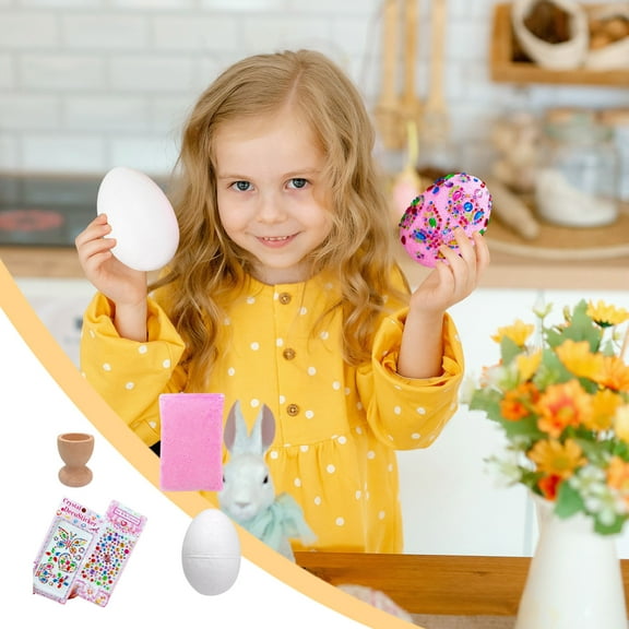 Easter DIY Snow Mud Decorated Eggs Foam for Craft Painting Activity Holiday Family Fun Party Games and Creative Project