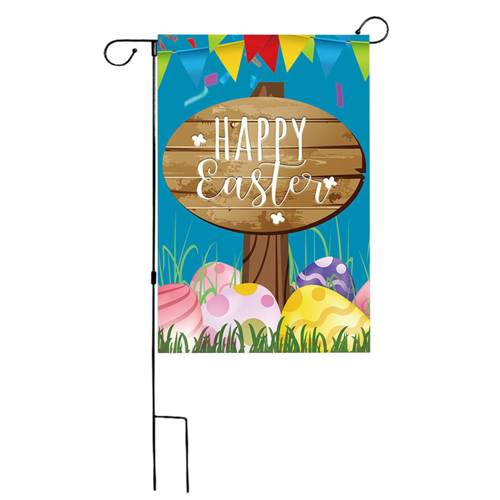 Easter Day Ambience Decoration Gardens Flag Cartoons Eggs Bunny Patio ...