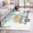 thumbnail image 1 of Easter Day, Area Rug 4x6 FT, Non Slip Kids Room Carpet, Farm Truck Eggs Sweeping Eucalyptus Leaves Washable Soft Floor Carpet Non-Shedding Throw Rug for Dorm Kitchen Study Room Home Office Bedside, 1 of 9