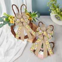 Easter Day Bunny Bow Home Office Decoration Large Size Multi-layered Fabric Wreath Holiday Tree Topper Bow for Front Door Birthdays Carnivals Party Supplies
