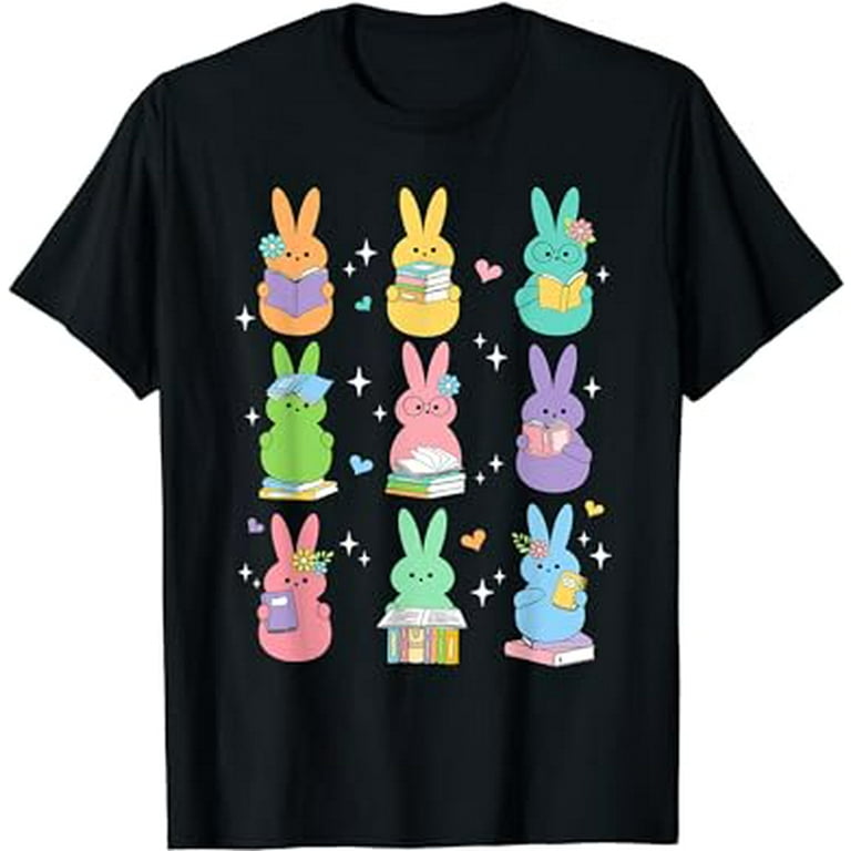 Easter Day Bunny Reading Teacher Rabbit School Book Lover T-Shirt
