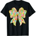 thumbnail image 1 of Easter Day Coquette Bow Cute Bunny Rabbit Girls Teens Kids T-Shirt men and women can wear, black, white, gifts, 1 of 4