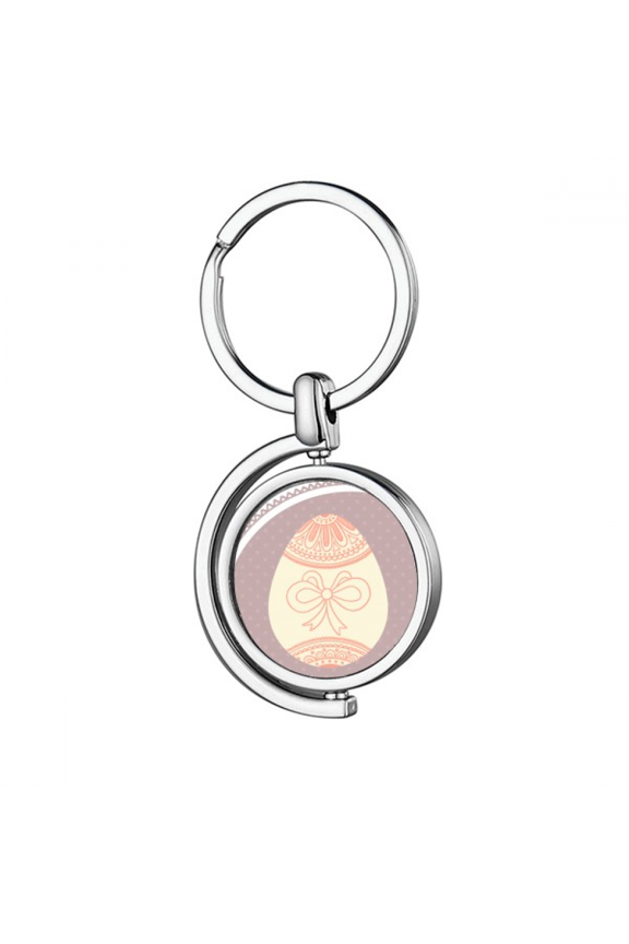 Easter Day Cute Colored Egg Rotating Keychain Metal Keyring Holder