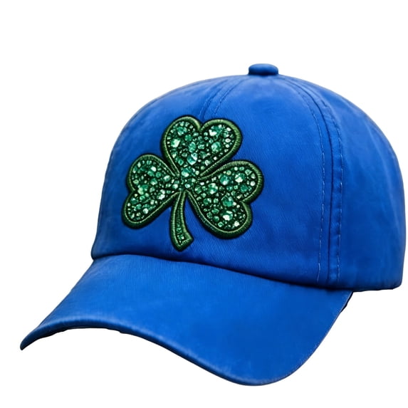 Easter Day Decor, St. Patrick's Day Lucky Clover Baseball Cap (Printed) - Blue