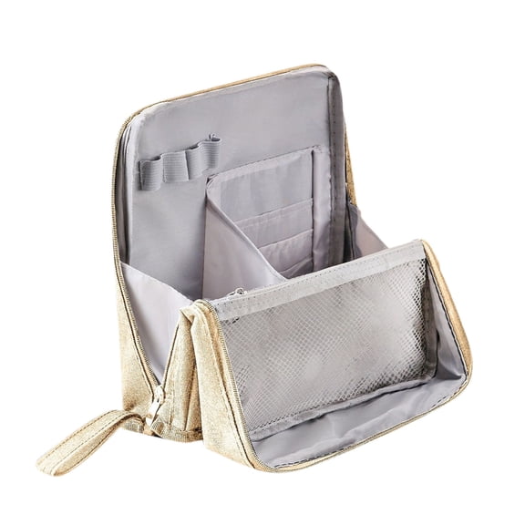 Easter Day Decorations Standing Up Makeup Bag Multi-Purpose Large Capacity Cloth Standing Makeup Bag Portable Waterproof Toiletry Bag with Compartments New, Beige One Size