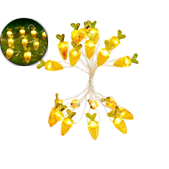 Easter Day Decorations String Lights, Carrot Theme String Lights, Muti Flicker Modes, for Bedroom, Birthday, Tent Wedding Party