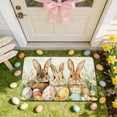 thumbnail image 1 of Easter Day Door Mat 23.6"x15.7" – Absorbent Non-Slip Entry Rug, Dirt-Proof Bathroom Kitchen Floor Mat, Spring Bunny Welcome Carpet for Indoor Outdoor Use, 1 of 5