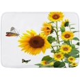 Easter Day Doormat Sunflower Butterfly Yellow Green Leaves Floral