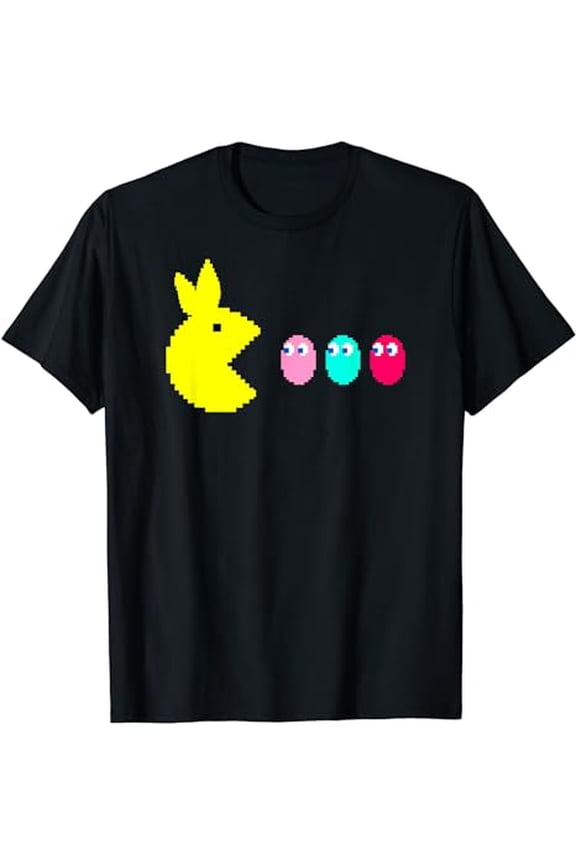 Easter Day Eating Easter Eggs Retro Gamer Men Boys Kids T-Shirt