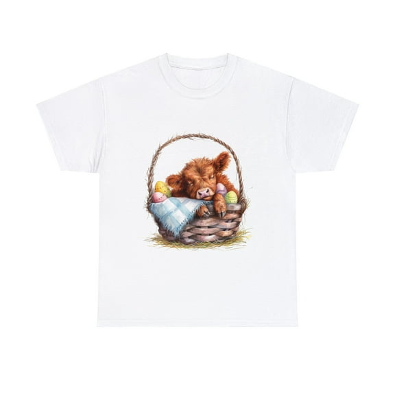 Easter Day Highland Cow Shirt, Easter Basket Bunny Shirt ID-0217-AYHH