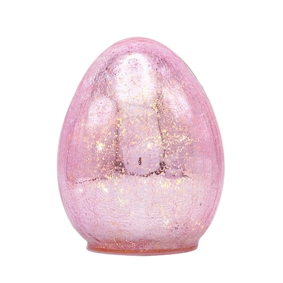 Easter Day Lighted Mercury Glass Easter Eggs – LED Glowing Easter Eggs Figurines for Spring Table Centerpiece – Vintage Happy Easter Decoration & Elegant Easter Home Decor