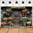 thumbnail image 1 of Easter Day Photography Backdrop Spring Floral Shop Eggs Wood Door Kid Birthday Portrait Indoor r Photo Background Photobooth, 1 of 5