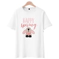 thumbnail image 1 of Easter Day Rabbit Patterns Graphic Summer Short Sleeve Tops For Women and Men Casual Crew Neck T-Shirts, White, 1 of 15