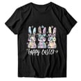 thumbnail image 1 of Easter Day Shirt Women Short Sleeve Cute Summer Tops Eggs Rabbit Printed Graphic Base Tee Crewneck Tshirts (2XL, Black 03), 1 of 5