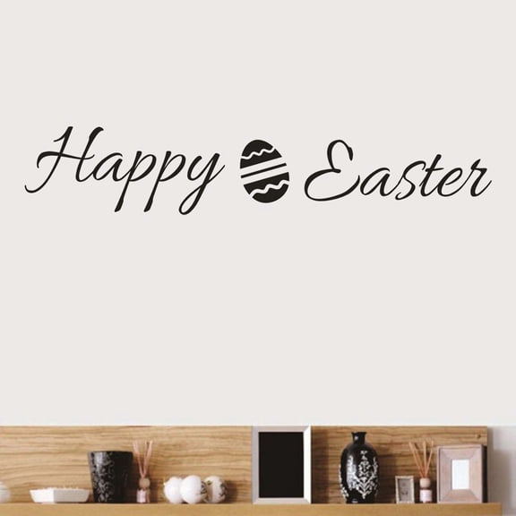 Easter Day Static Stickers, Removable Pvc Wall Decals For Window, Glass, Fridge, Smooth Surfaces, Peel & Stick Easter Decorations - Happy Easter Bunny & Egg Design, Versatile